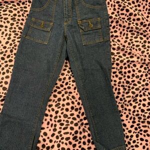 Y2K High Rise Cargo Capri Pants